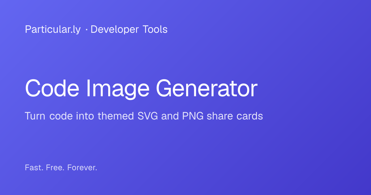 Code Image Generator - Free Online Tool | Particularly